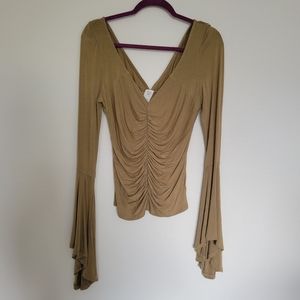 We the free bell sleeves v neck blouse